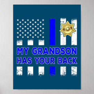 Poster Agent de police Grands-parents Mon petit-fils Cade