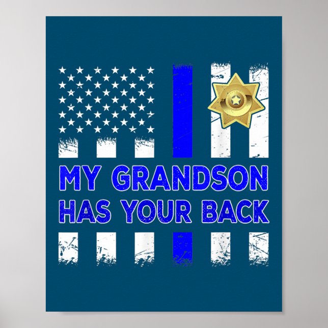 Poster Agent de police Grands-parents Mon petit-fils Cade (Devant)