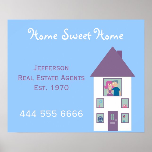 Poster Agent immobilier Home Sweet Home Publicité (Devant)