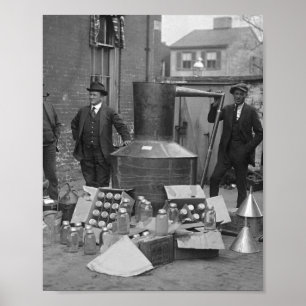 Poster Agents Interdiction Avec Lune Toujours 1922