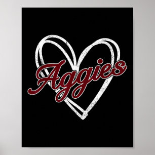 Poster Aggies personnalisées rétrogrades Hommes Femmes En