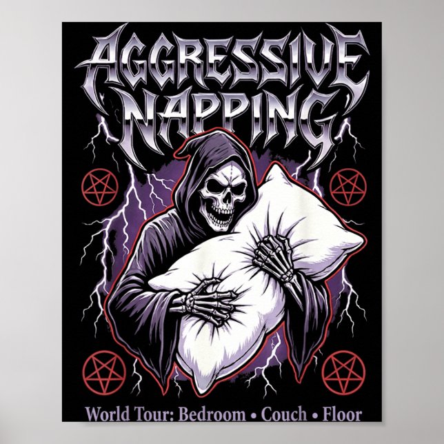 Poster Aggressive Napng Funny Heavy Metal Grim Reaper Sle (Devant)