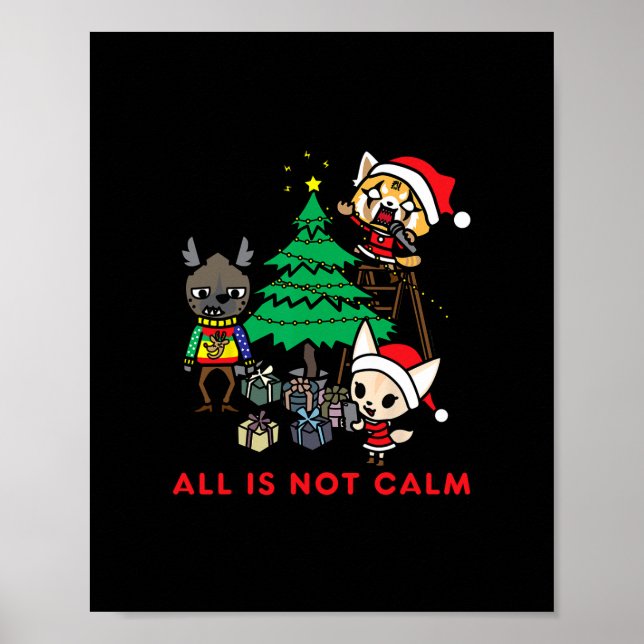 Poster aggretsuko tout n'est pas calme noël t- (Devant)