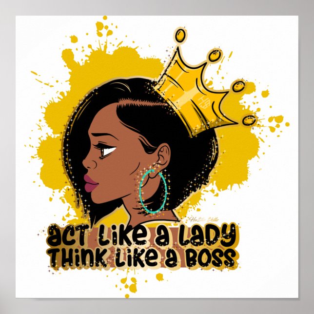 Poster Agir Comme Une Dame Pense Comme Un Patron Reine Me (Devant)