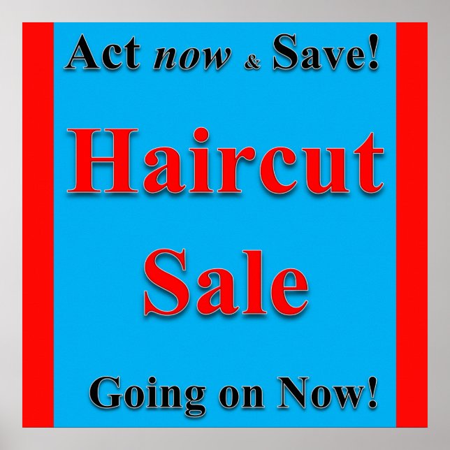 Poster Agir maintenant et enregistrer la coupe de cheveux (Devant)