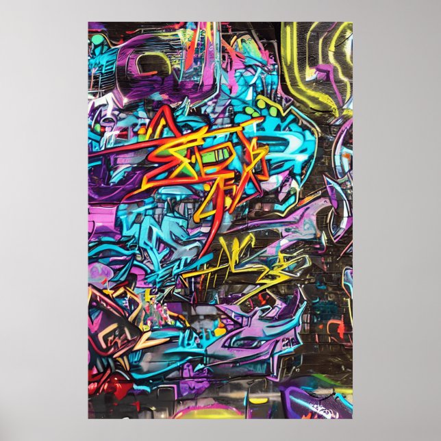 Poster Agissez avec Cool et amusant Graffiti Street Art (Devant)