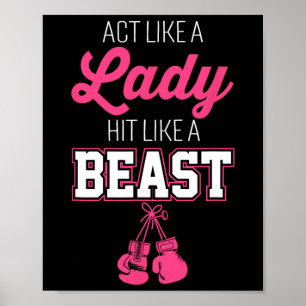 Poster Agissez Comme Une Dame Touchée Comme Une Boss Boxe