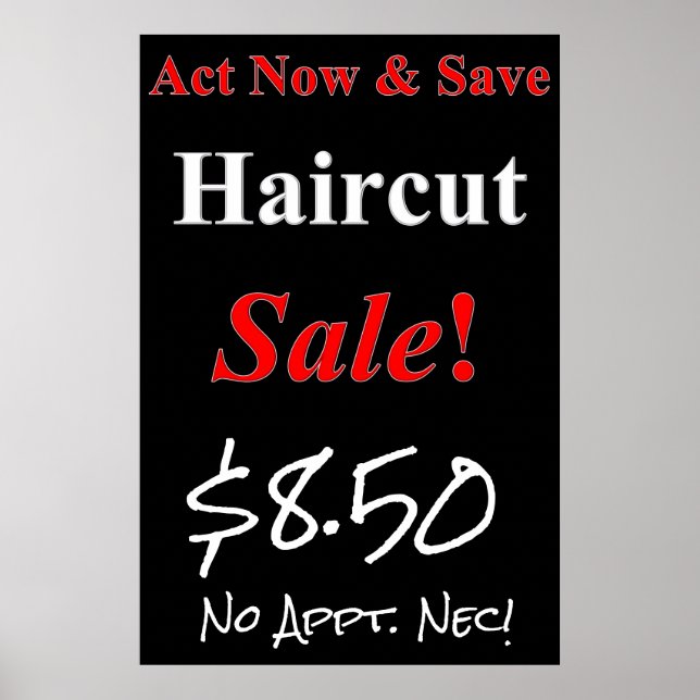 Poster Agissez maintenant et économisez Haircut Vente Bea (Devant)