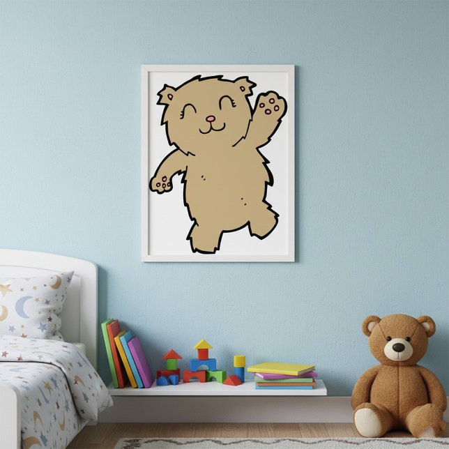 Poster Agiter Adorable Ours Souriant (Créateur téléchargé)