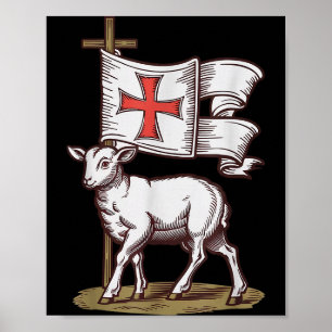 Poster Agneau de Dieu Symbole chrétien de la foi Victoire