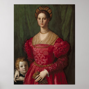 Poster Agnolo Bronzino Une jeune femme et son petit garço