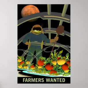 Poster Agriculteurs Recherché pour survivre sur Mars