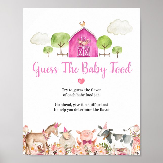 Poster Agritourisme Animaux Barnyard Guess the Baby Food (Devant)