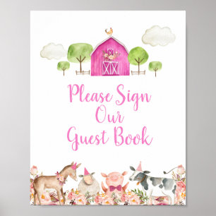 Poster Agritourisme Animaux Barnyard S'il vous plaît sign