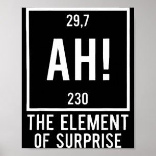 Poster Ah l'élément de surprise jeu de mots drôle de chim