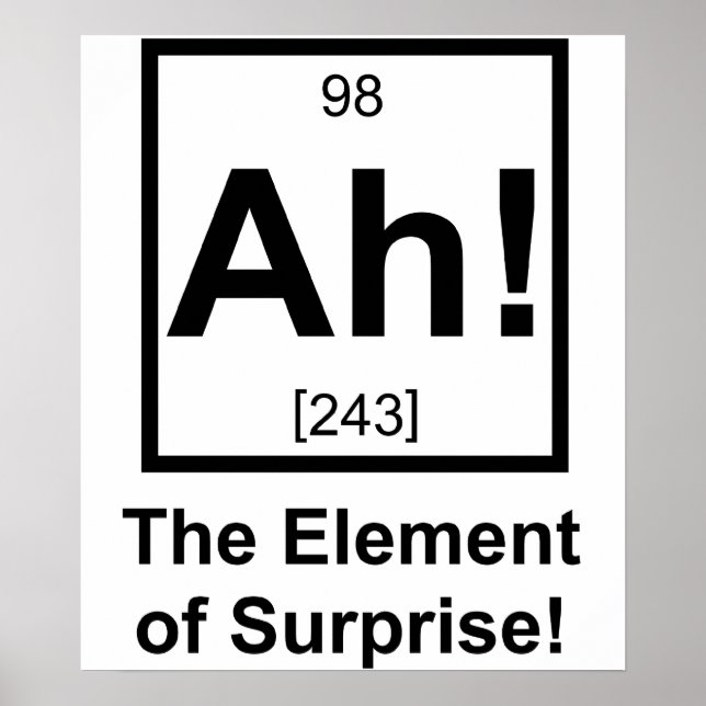 Poster Ah l'élément de surprise Symbole d'élément périodi (Devant)