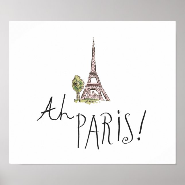 Poster Ah Paris ! Devis | Avec tour Effiel (Devant)