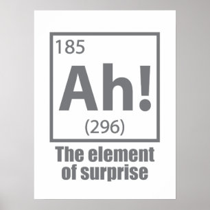 Poster Ah! The Element of Surprise Funny Chemistry Joke