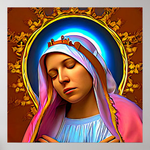 Poster AI Art de la bienheureuse Vierge Marie