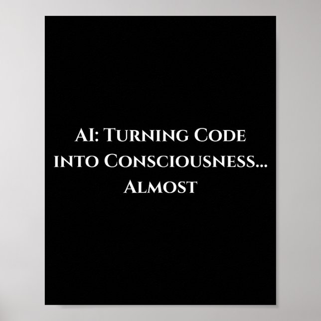 Poster Ai Code Consciousness Funny Tech Geek Nerdy Gift  (Devant)