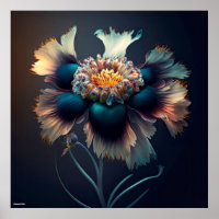 AI design fantastique fleur de maïs art mur foncé