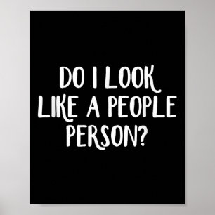 Poster Ai-je l'air d'une personne sociable - Noir - Uni-a