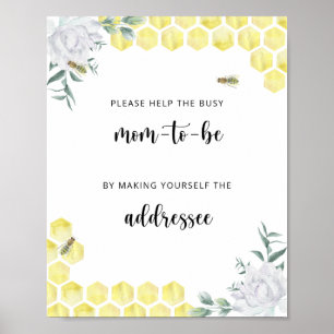 Poster Aide Abeille à la future maman occupée pour adress