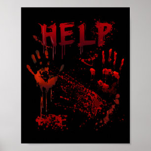 Poster Aide amusante Empreinte sanglante Halloween Costum