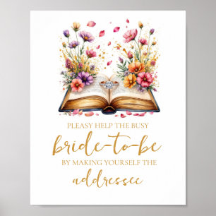 Poster Aide du fleur sauvage à l'adresse d'une mariée occ