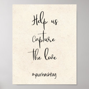 Poster Aide Élégante moderne Capter Amour Mariage Signer