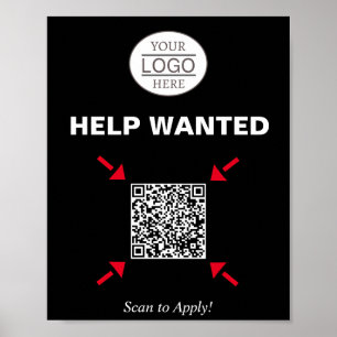 Poster Aide Signalisation de code QR Recherché pour l'ent