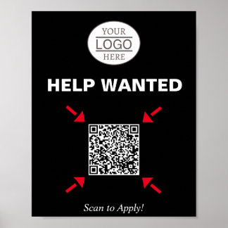 Poster Aide Signalisation de code QR Recherché pour l'ent