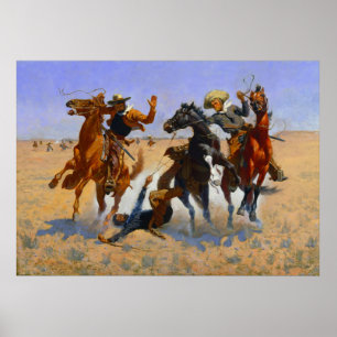 Poster Aider un camarade Frederic Remington 1890