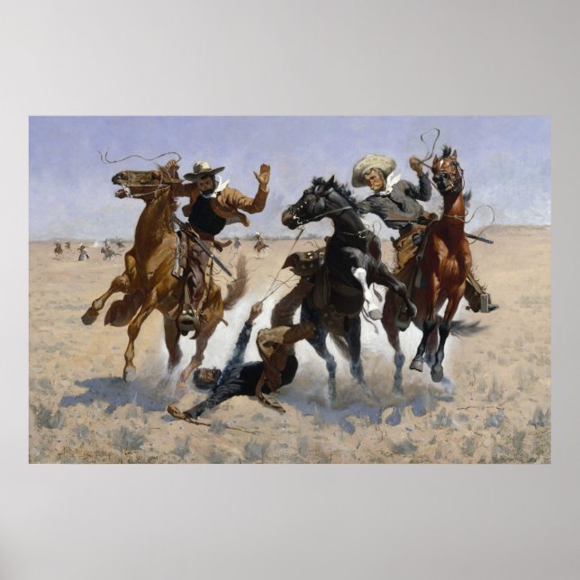 Poster Aider un camarade par Frederic Remington (Devant)
