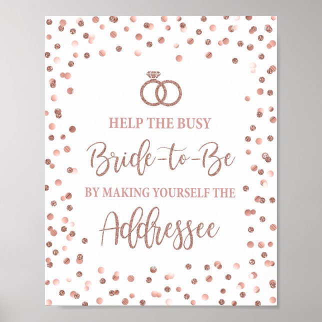 Poster Aidez Busy Bride à devenir votre Rose d'adressage (Devant)
