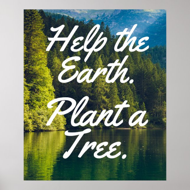 Poster Aidez La Terre. Plante Un Arbre. | Enregistrer l'a (Devant)
