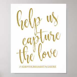Poster Aidez-nous à Capturer le Panneau de Mariage Paille
