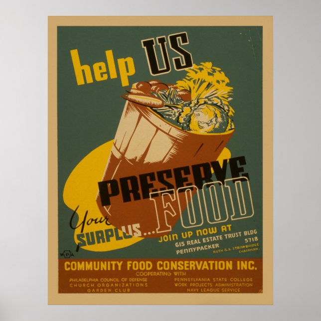 Poster Aidez-nous à préserver votre surplus alimentaire P (Devant)