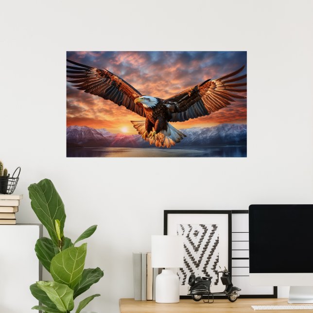 Poster aigle américain (Bureau à domicile)