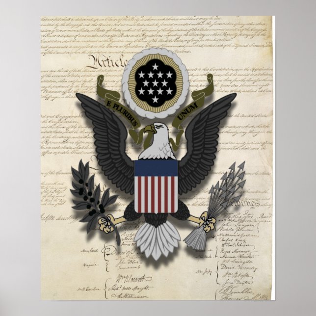 Poster Aigle américain sur la Constitution (Devant)