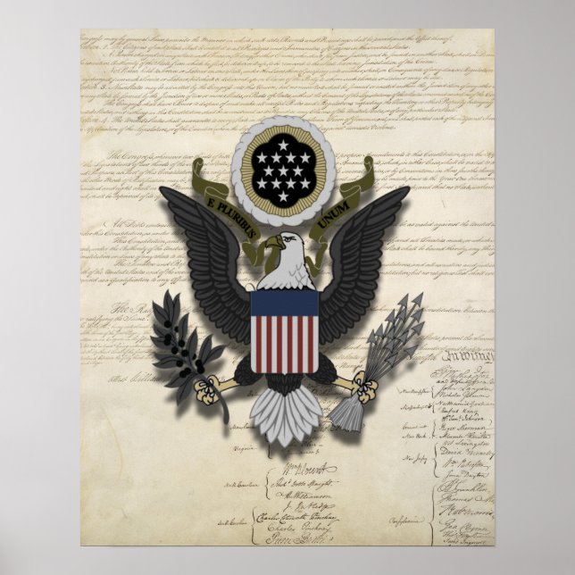 Poster Aigle américain sur la Constitution (Devant)