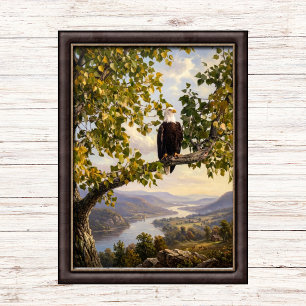 Poster Aigle chauve patriotique doux