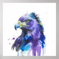 Aigle coloré Art Aquarelle