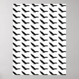 Poster Aigle d'atterrissage noir et blanc