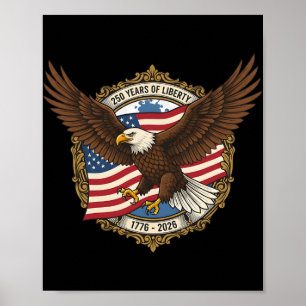 Poster Aigle de 250 ans d'indépendance américaine 1776–20