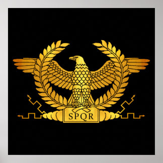 Poster Aigle d'or romain sur noir