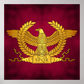 Poster Aigle d'or romain sur violet
