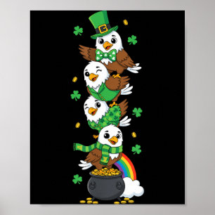 Poster Aigle Drôle Trèfle Fête Saint-Patrick Femmes Homme