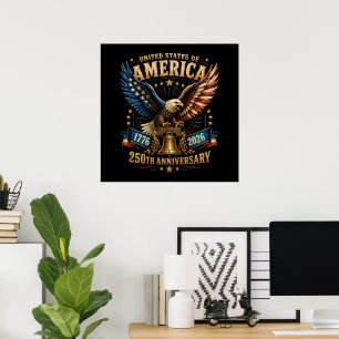 Poster Aigle du 250e anniversaire des États-Unis d'Amériq