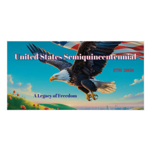 Poster Aigle en vol—Hommage aux 250 ans des États-Unis